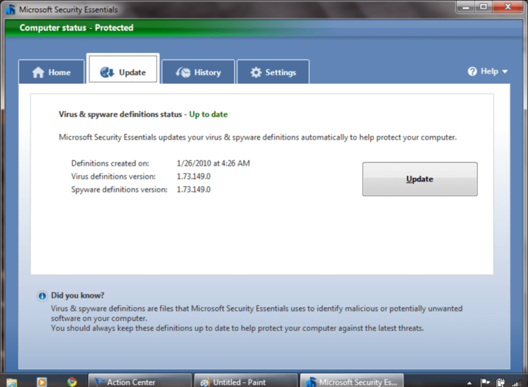 Microsoft Security Essentials Definition Updates free downloads