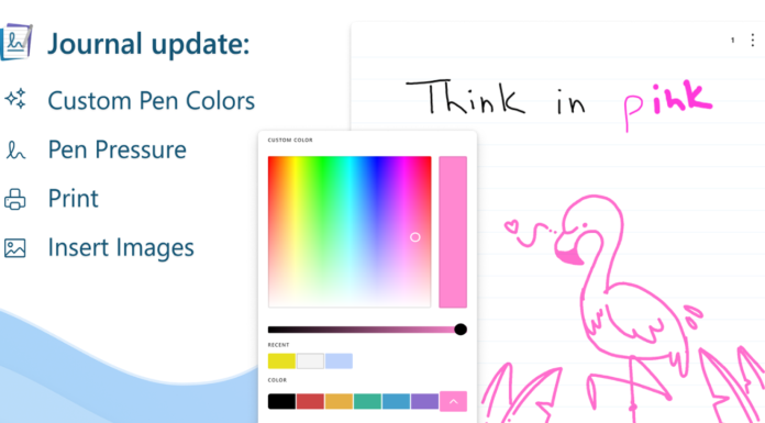 Microsoft's Journal App Adds New Features, Including Custom Pen Colors