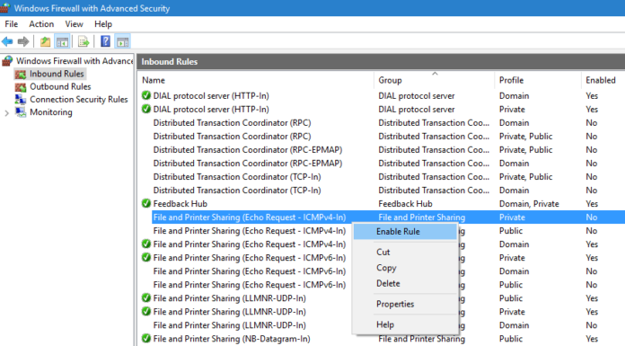 Windows Firewall Allow Ping