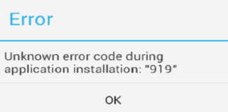 Google Play Error 919