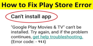 Google Play Error 911