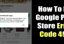 Google Play Error 495