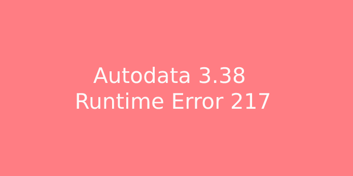 autodata 3.38 runtime error 217