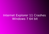 Internet Explorer 11 Crashes Windows 7 64 bit