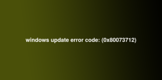 windows update error code: (0x80073712)