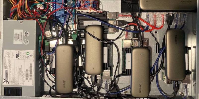 Raspberry Pi Server Cluster In 1U Rack-Mount Case