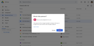 Google Drive Rolls Out A Feature To Block Spammers From Sharing Content