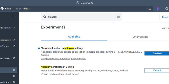 Microsoft Edge 92 won't autoplay all media anymore by default