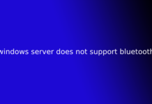 windows server does not support bluetooth