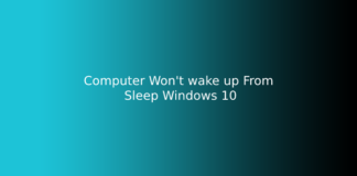 Computer Won't wake up From Sleep Windows 10
