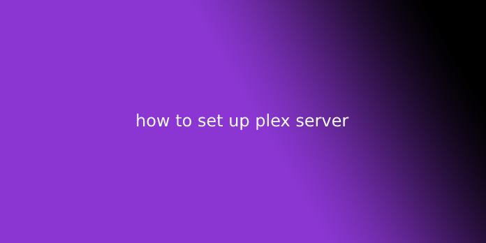 how to set up plex server