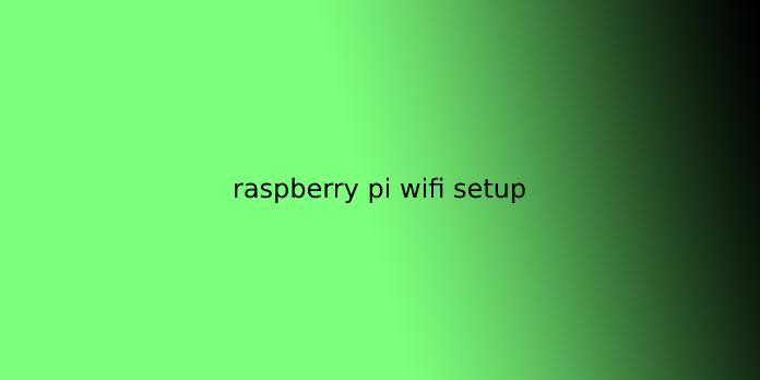 raspberry pi wifi setup