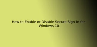 How to Enable or Disable Secure Sign-In for Windows 10
