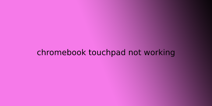 chromebook touchpad not working