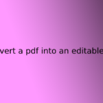 how to convert a pdf into an editable document