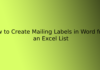 How to Create Mailing Labels in Word from an Excel List