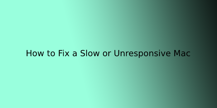 How to Fix a Slow or Unresponsive Mac