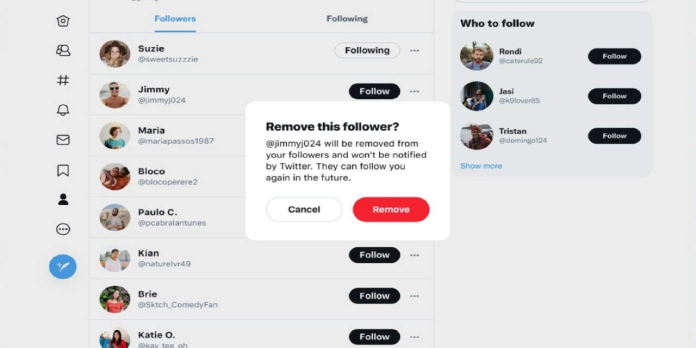Twitter users can now quietly remove followers without blocking them