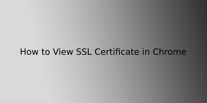 How to View SSL Certificate in Chrome