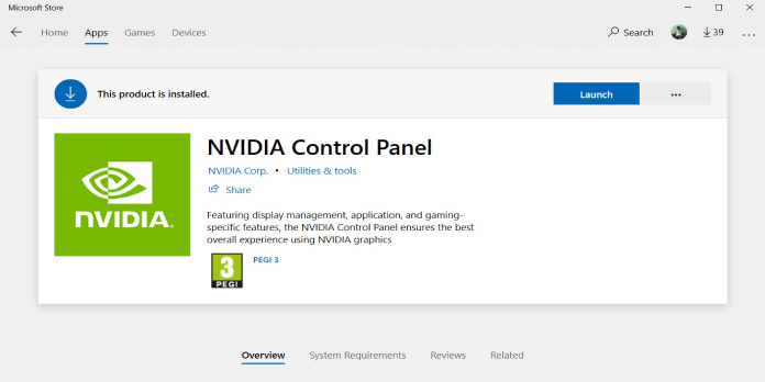 Open Nvidia Control Panel Windows 10