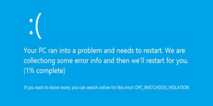 How to Resolve the DPC WATCHDOG VIOLATION Error on Windows 10