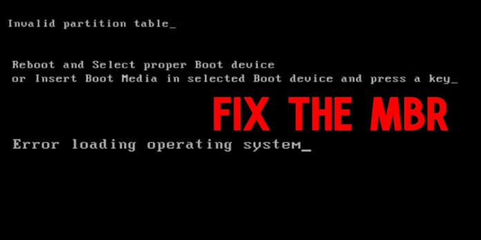 Fix the MBR – Guide for Windows XP, Vista, 7, 8, 8.1, 10