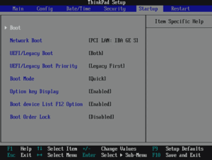 ThinkPad UEFI Legacy Boot Priority