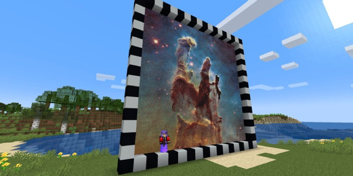 Massive Minecraft Map Art Exhibits Iconic Creation Space Photo