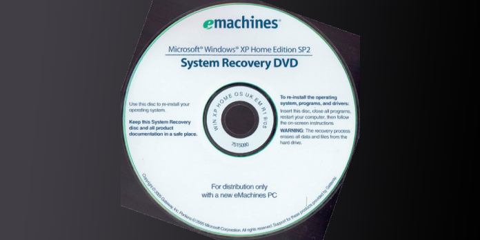 eMachines Recovery Disk – Guide for Windows XP, Vista, 7, 8