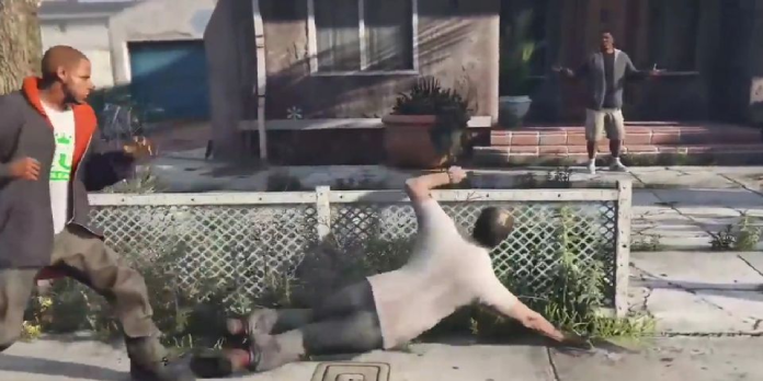 In GTA 5, a glitch allows an NPC to repeatedly beat up Trevor in a cutscene