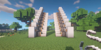 The Automatic Stairs built by a Minecraft player adds style to any base