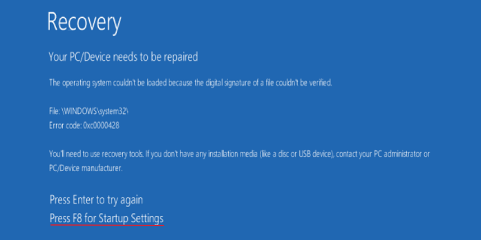 0xc0000428: Windows cannot verify the digital signature for this file