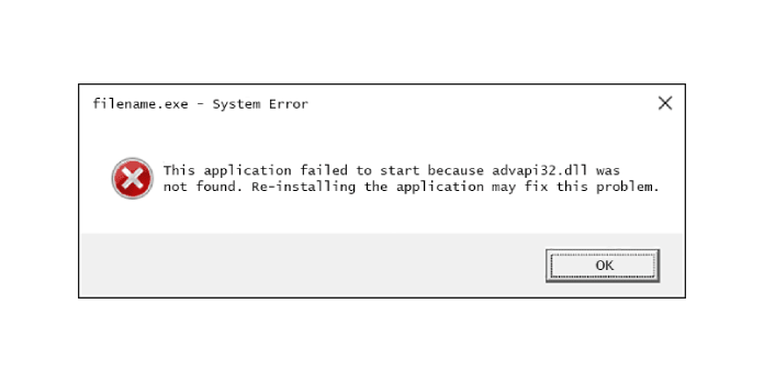 ADVAPI32.dll not found: Fix for Windows XP, Vista, 7, 8 and 10