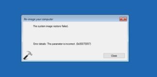 System Restore: The parameter is incorrect – Fix for Windows 7