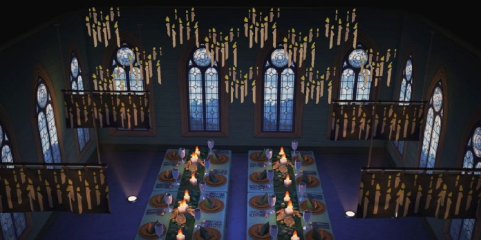ACNH Player Recreates the Great Hall of Hogwarts, Complete with Floating Candles