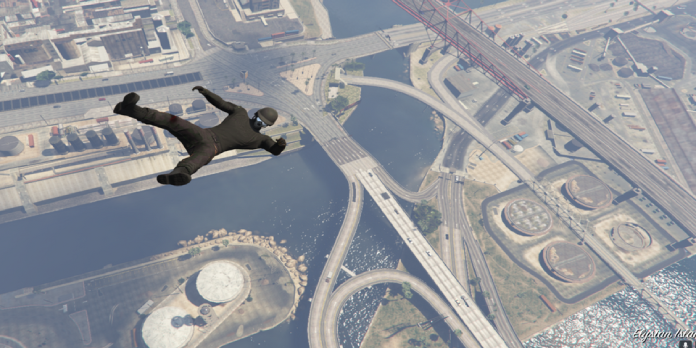 Due to a strange gate glitch, a GTA Online player was launched into the air and wasted