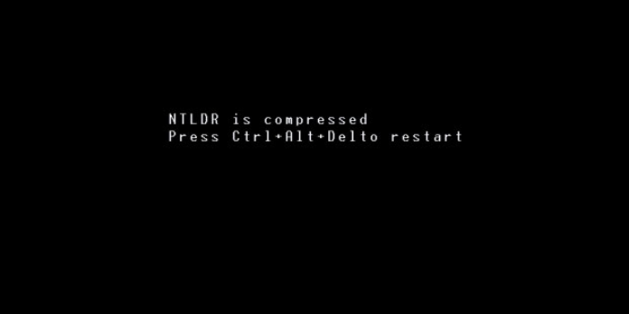 NTLDR is compressed: Press Ctrl+Alt+Del to restart