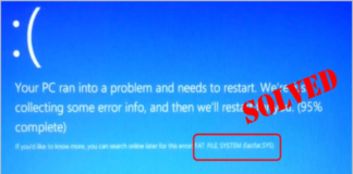 Fat File System Error in Windows 10