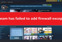 Steam Has Failed to Add Firewall Exception