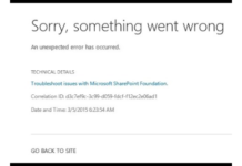 Sorry, Something Went Wrong Error in Sharepoint 2013