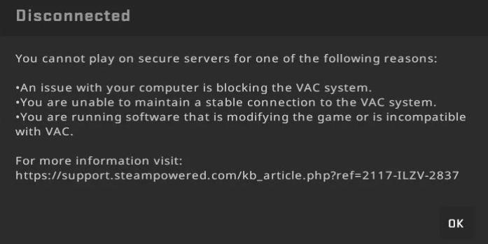 How to: Fix Steam Disconnected by Vac on Windows 10