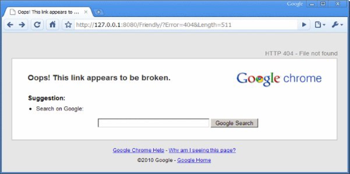 How to: Fix a Padding to Disable Msie & Chrome Friendly Error Page