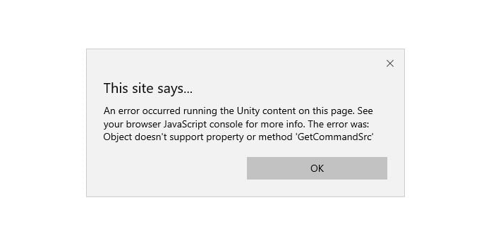 How to: Fix Error Occurred Running the Unity Content on Chrome Page