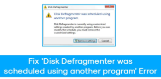 Disk Defragmenter Was Scheduled Using Another Program