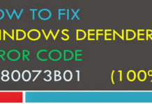 How to: Fix Windows Defender Error 0x80073b01