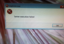 Server Execution Failed File Explorer Error