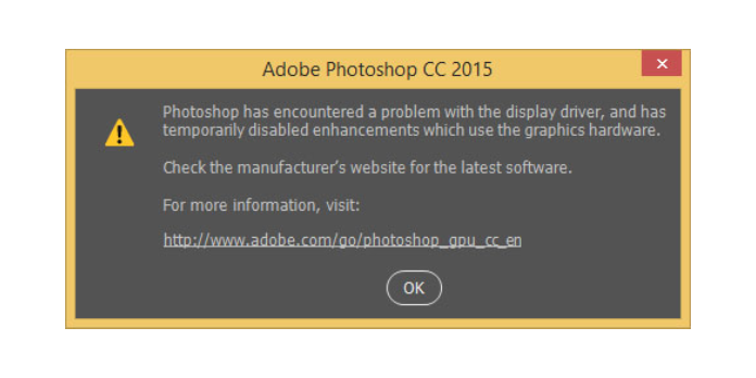How to: Fix Photoshop Has Encountered a Problem With Display Driver
