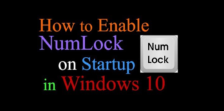 How to: Enable Numlock on Startup in Windows 10