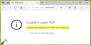 How To Fix Somethings Keeping This Pdf From Opening In Edge