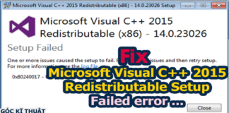 How to: Fix Cannot Install Visual C++ 2015 Redistributable
